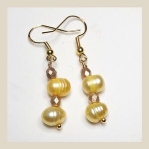 Boho Earrings  060#  Goldplate 925 SilverHooks925 Stamped Bohemian Yellow Artisa